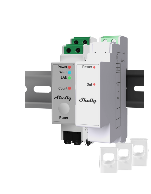 SOCONNECTED Shelly Contatore trifase + interruttore intelligente | Alma Solar® N°1 di pannelli fotovoltaici online