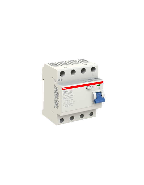 ABB F204A-63/0,3 Interruttore FI, 63A/0,3mA, 4-Poli