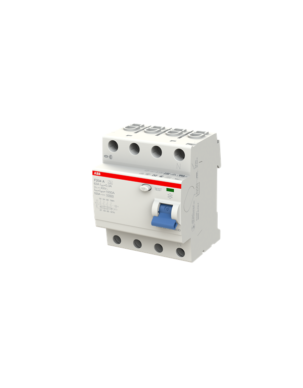 ABB F204A-63/0,3 Interruttore FI, 63A/0,3mA, 4-Poli ABB F204A-63/0,3 Interruttore FI, 63A/0,3mA, 4-Poli