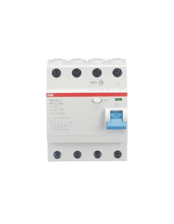 ABB F204A-40/0,3 Interruttore FI 4 poli 40/0,3A ABB F204A-40/0,3 Interruttore FI 4 poli 40/0,3A