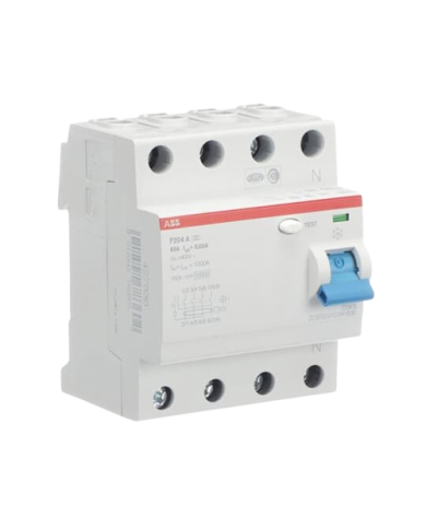 ABB 2CSF204101R1630 F204A-63/0,03 RCD tipo A 4 poli 63 A 0.03 A 230 V ABB 2CSF204101R1630 F204A-63/0,03 RCD tipo A 4 poli 63 A 0.03 A 230 V