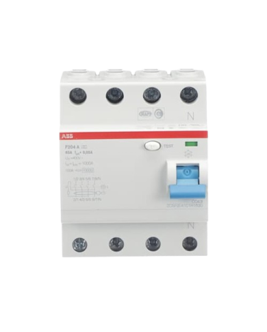 ABB 2CSF204101R1630 F204A-63/0,03 RCD tipo A 4 poli 63 A 0.03 A 230 V ABB 2CSF204101R1630 F204A-63/0,03 RCD tipo A 4 poli 63 A 0.03 A 230 V