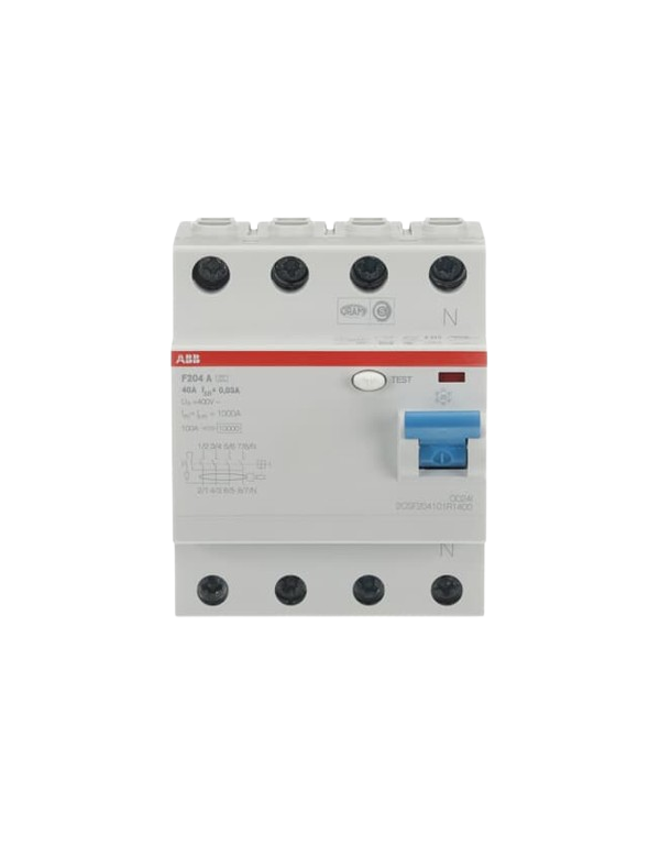 ABB F204 A-40/0,03 F204A-40/0,03 Dispositivo di corrente residua (RCD) 4P, Tipo A, 40A, 30mA 2CSF204101R1400 ABB F204 A-40/0,03 F204A-40/0,03 Dispositivo di corrente residua (RCD) 4P, Tipo A, 40A, 30mA 2CSF204101R1400