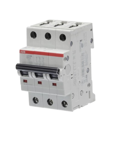 ABB S200M MCB Interruttore automatico miniaturizzato Tipo B, 3-pol 63A 440V, capacità di interruzione 10 kA System Pro M Compact ABB S200M MCB Interruttore automatico miniaturizzato Tipo B, 3-pol 63A 440V, capacità di interruzione 10 kA System Pro M Compact