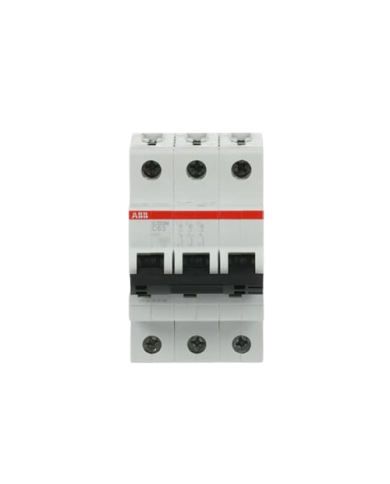 ABB S203M-C63 interruttore automatico 3P 63A Caratteristica C, 10 kA ABB S203M-C63 interruttore automatico 3P 63A Caratteristica C, 10 kA