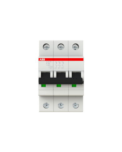 ABB S203M-C50 interruttore automatico 3P 50A Caratteristica C, 10 kA ABB S203M-C50 interruttore automatico 3P 50A Caratteristica C, 10 kA