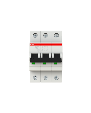 ABB S203M-B40 interruttore automatico 3P 40A Caratteristica B, 10 kA ABB S203M-B40 interruttore automatico 3P 40A Caratteristica B, 10 kA