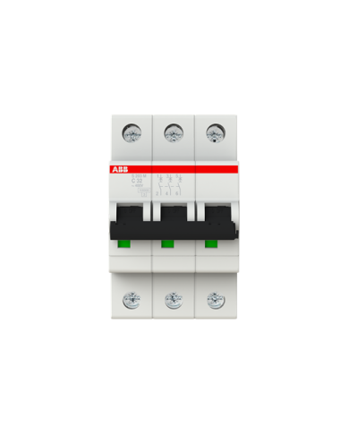 ABB S203M-C32 interruttore automatico 3P 32A Caratteristica C, 10 kA ABB S203M-C32 interruttore automatico 3P 32A Caratteristica C, 10 kA
