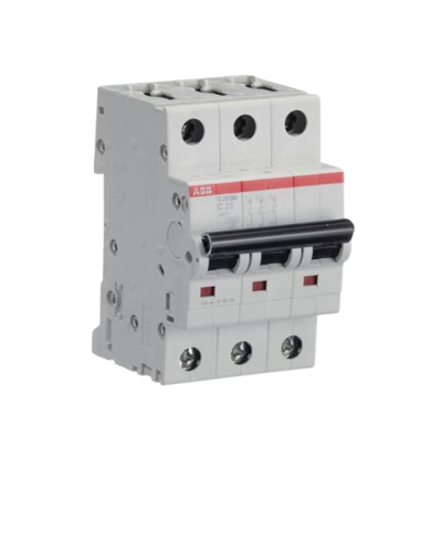 ABB S203M-C25 interruttore automatico 3P 25A Caratteristica C, 10 kA ABB S203M-C25 interruttore automatico 3P 25A Caratteristica C, 10 kA