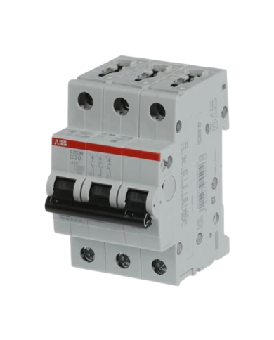ABB S203M-C20 interruttore automatico 3P 20A Caratteristica C, 10 kA ABB S203M-C20 interruttore automatico 3P 20A Caratteristica C, 10 kA