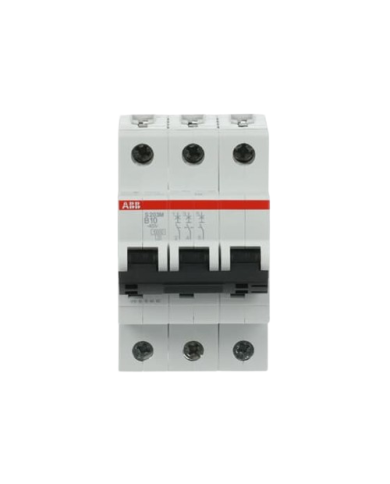 ABB S203M-B10 interruttore automatico 3P 10A Caratteristica B, 10 kA ABB S203M-B10 interruttore automatico 3P 10A Caratteristica B, 10 kA