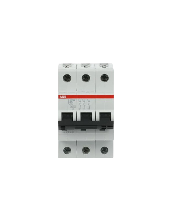 ABB S203M-B10 interruttore automatico 3P 10A Caratteristica B, 10 kA ABB S203M-B10 interruttore automatico 3P 10A Caratteristica B, 10 kA