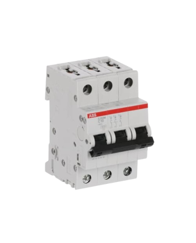 ABB S203M-C10 interruttore automatico 3P 10A Caratteristica C, 10 kA ABB S203M-C10 interruttore automatico 3P 10A Caratteristica C, 10 kA
