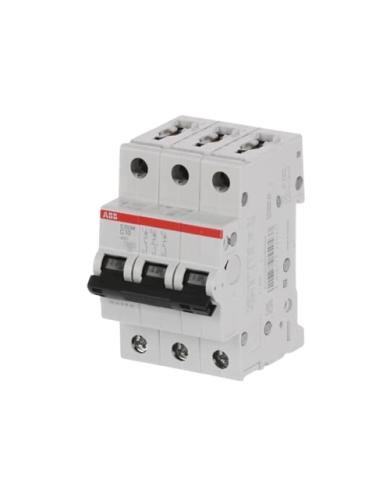 ABB S203M-C10 interruttore automatico 3P 10A Caratteristica C, 10 kA ABB S203M-C10 interruttore automatico 3P 10A Caratteristica C, 10 kA