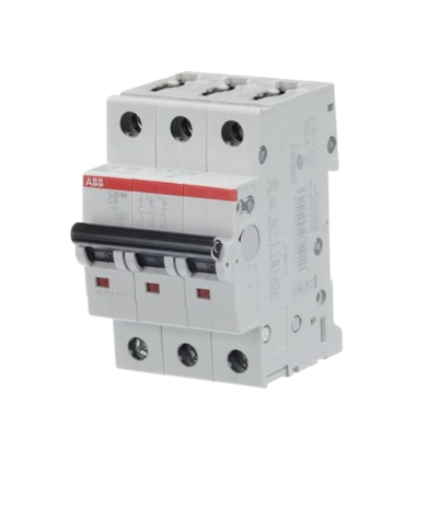 ABB S203M-C6 interruttore automatico 3P 6A Caratteristica C, 10 kA ABB S203M-C6 interruttore automatico 3P 6A Caratteristica C, 10 kA