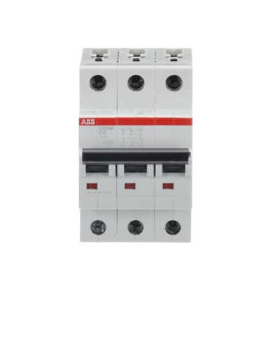 ABB S203M-C6 interruttore automatico 3P 6A Caratteristica C, 10 kA ABB S203M-C6 interruttore automatico 3P 6A Caratteristica C, 10 kA