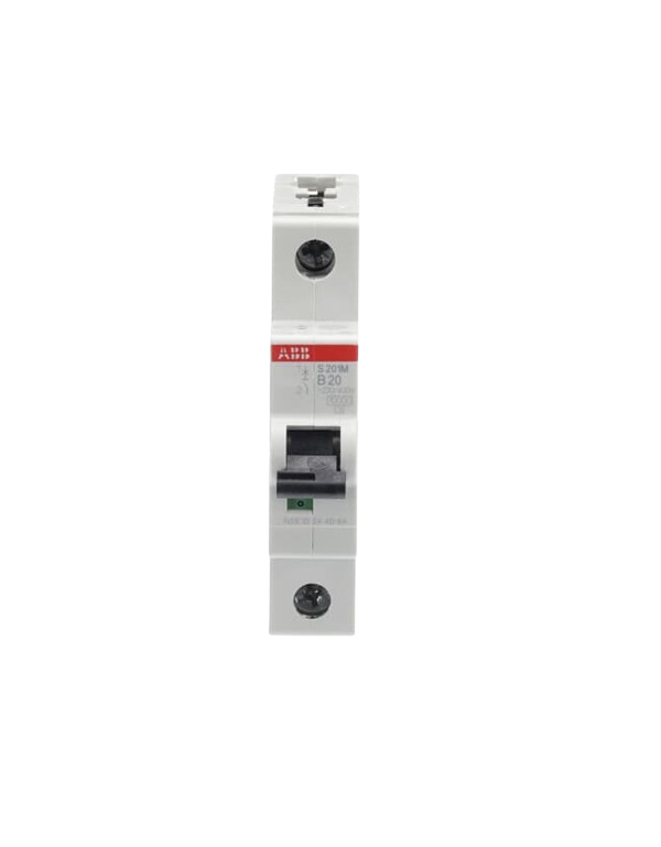 ABB S201M-B20 interruttore automatico 1P 20A Caratteristica B, 10 kA ABB S201M-B20 interruttore automatico 1P 20A Caratteristica B, 10 kA