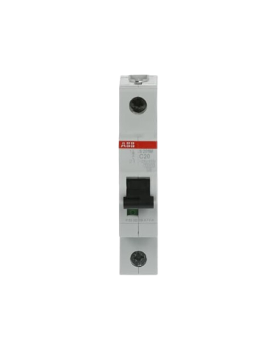 ABB S201M-C20 interruttore automatico 1P 20A Caratteristica C, 10 kA ABB S201M-C20 interruttore automatico 1P 20A Caratteristica C, 10 kA