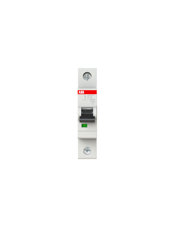 ABB S201M-C16 interruttore automatico 1P 16A Caratteristica C, 10 kA ABB S201M-C16 interruttore automatico 1P 16A Caratteristica C, 10 kA