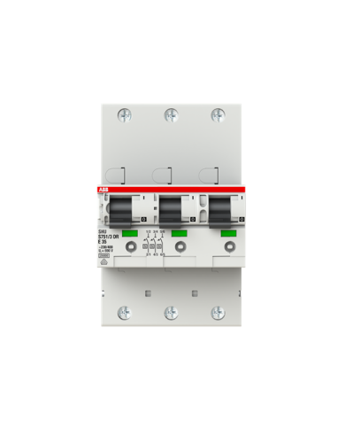 ABB S751/3DR-E35 Interruttore automatico selettivo LS SHU E-Char., 25kA, 35A, 3x1Polo