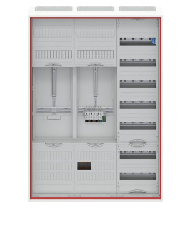 Striebel & John DD37V11VB Armadietto completo per 40A 1 contatore & 1 riserva, 72 & 48TE, BH3, 3-campi 16 mm² Striebel & John DD37V11VB Armadietto completo per 40A 1 contatore & 1 riserva, 72 & 48TE, BH3, 3-campi 16 mm²