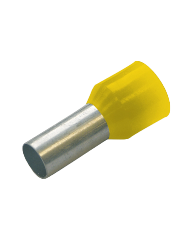 Haupa 270818 Ghiere isolate 6 mm² serie colori DIN, lunghezza 12 mm, giallo